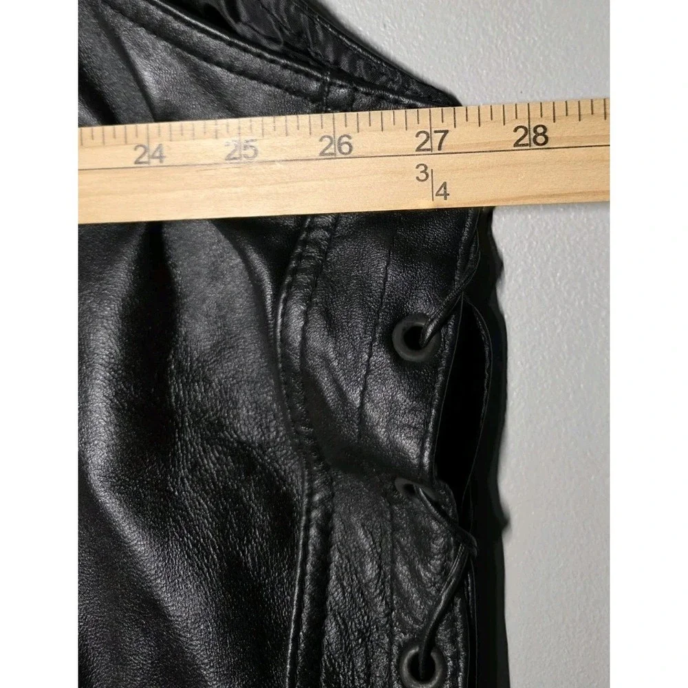 Vintage Dream Apparel Leather Gilet Biker Vest Gilet Black Size 56